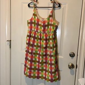 Anthropologie multicolored check sundress